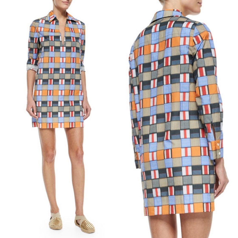 Tory Burch Long-Sleeve Geometric-Print Tunic